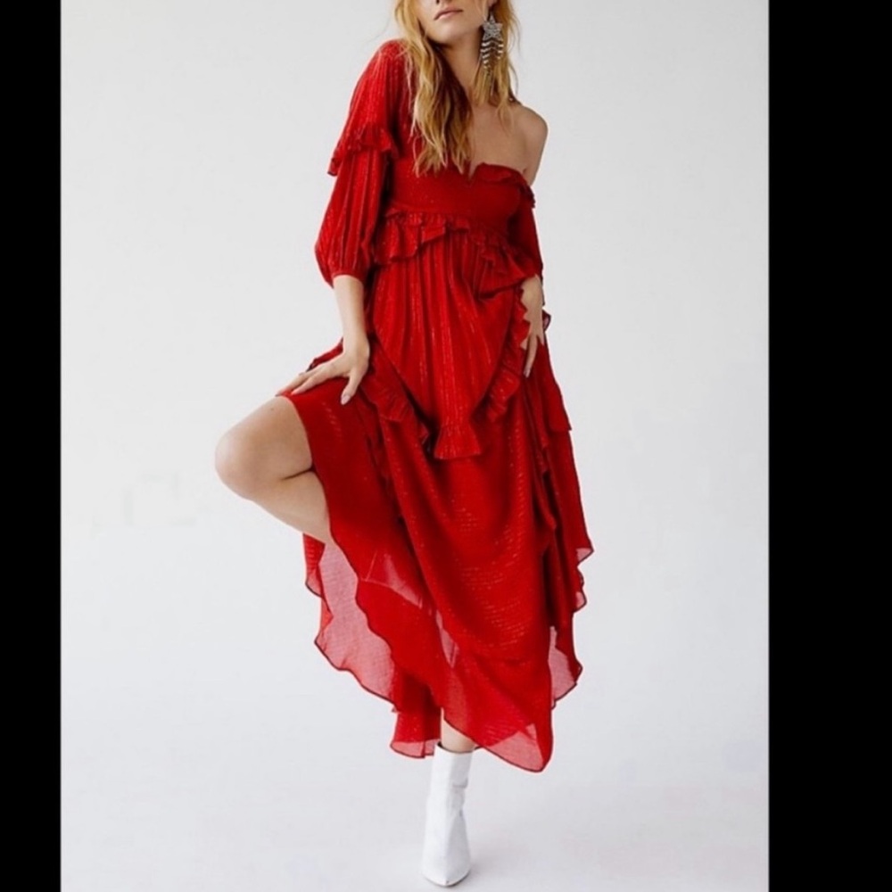 Spell and the Gypsy RARE Clementine Lurex Red Ruffle Dress Sell/Trade